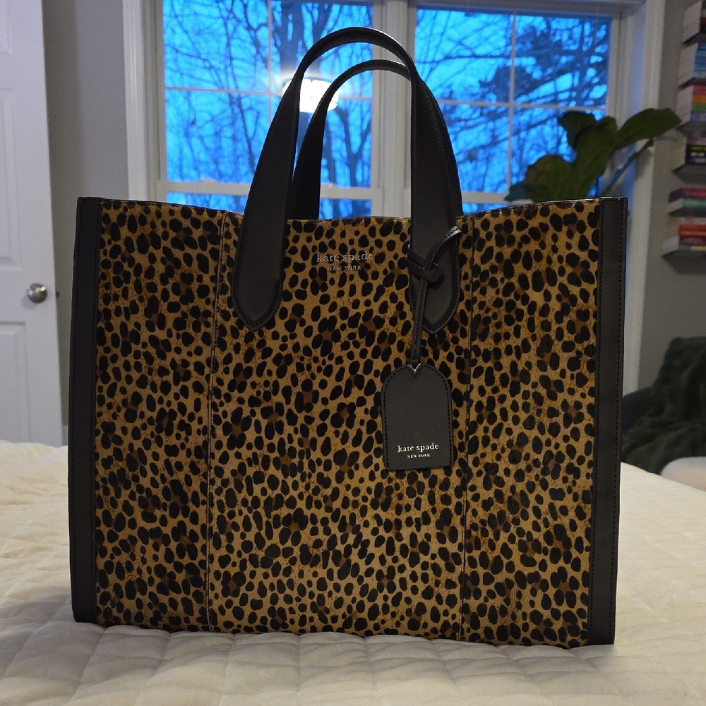 Kate Spade Cheetah Print Tote with Black Accents